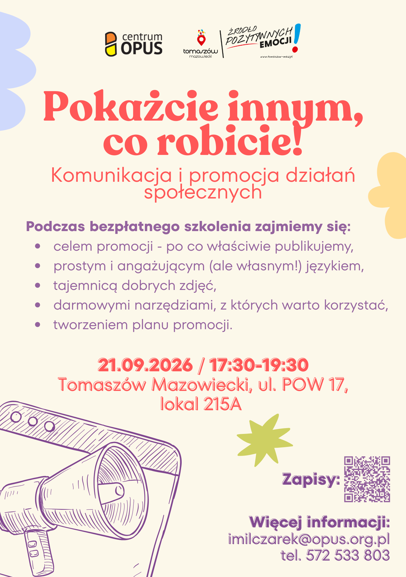 Tomaszów Pokażcie innym co robicie. Komunikacja i promocja działań społecznych